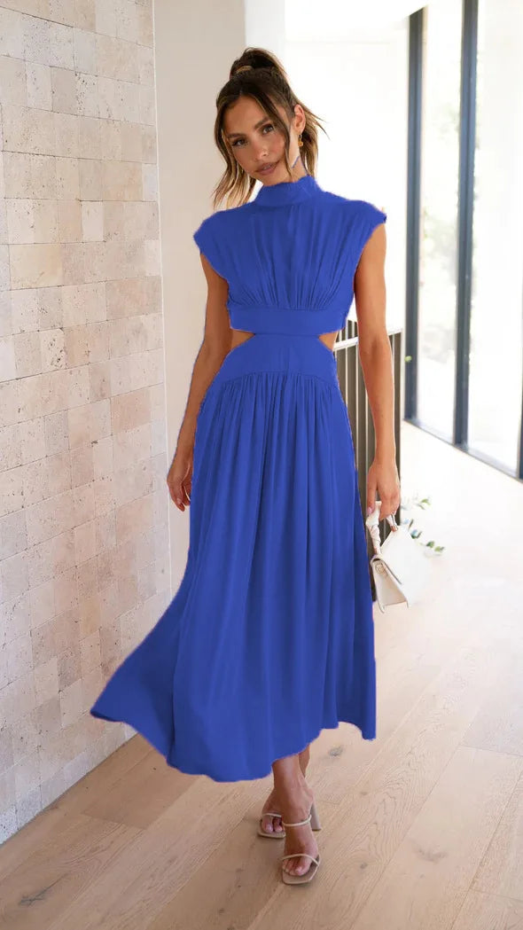 Amalia Chic Pleated Maxi Dress for Women Elevated Occasion Wear