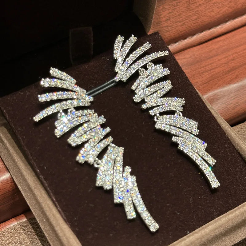 Luxury AAA Zircon Bridal Earrings Long Cubic Zirconia Wedding Earring Brides Accessories Birthday Gifts Jewelry - FashionDia