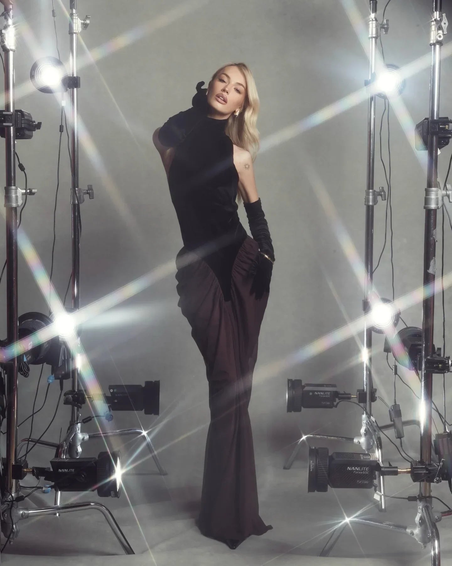 Women Sexy Velvet Off the Shoulder Mesh Long Bodycon Dress Gloves Celebrate Nightclub Party Celebrity Outfit