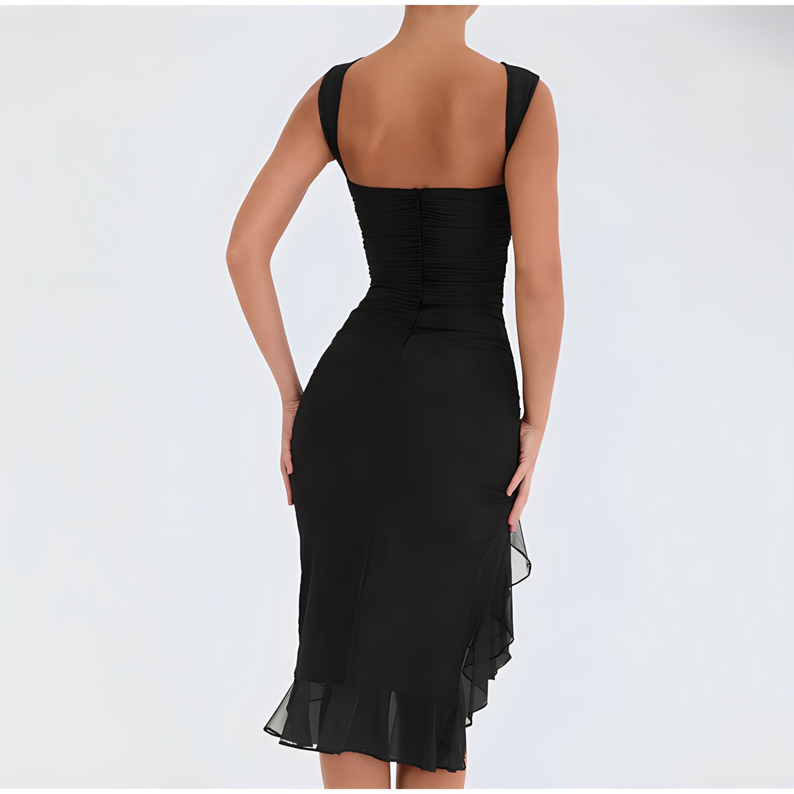 Ariana Exclusive Midi Dress with Ruffles Elevated Occasion Wear