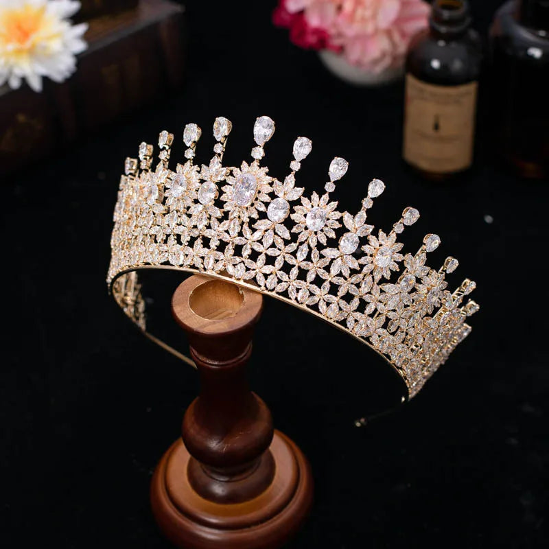 Bridal Hair Jewelry AAA Zircon Tiaras and Crowns Zirconia Headpiece For Brides Women Princess Queen Headband Wedding Accessories - View 2 | FashionDia
