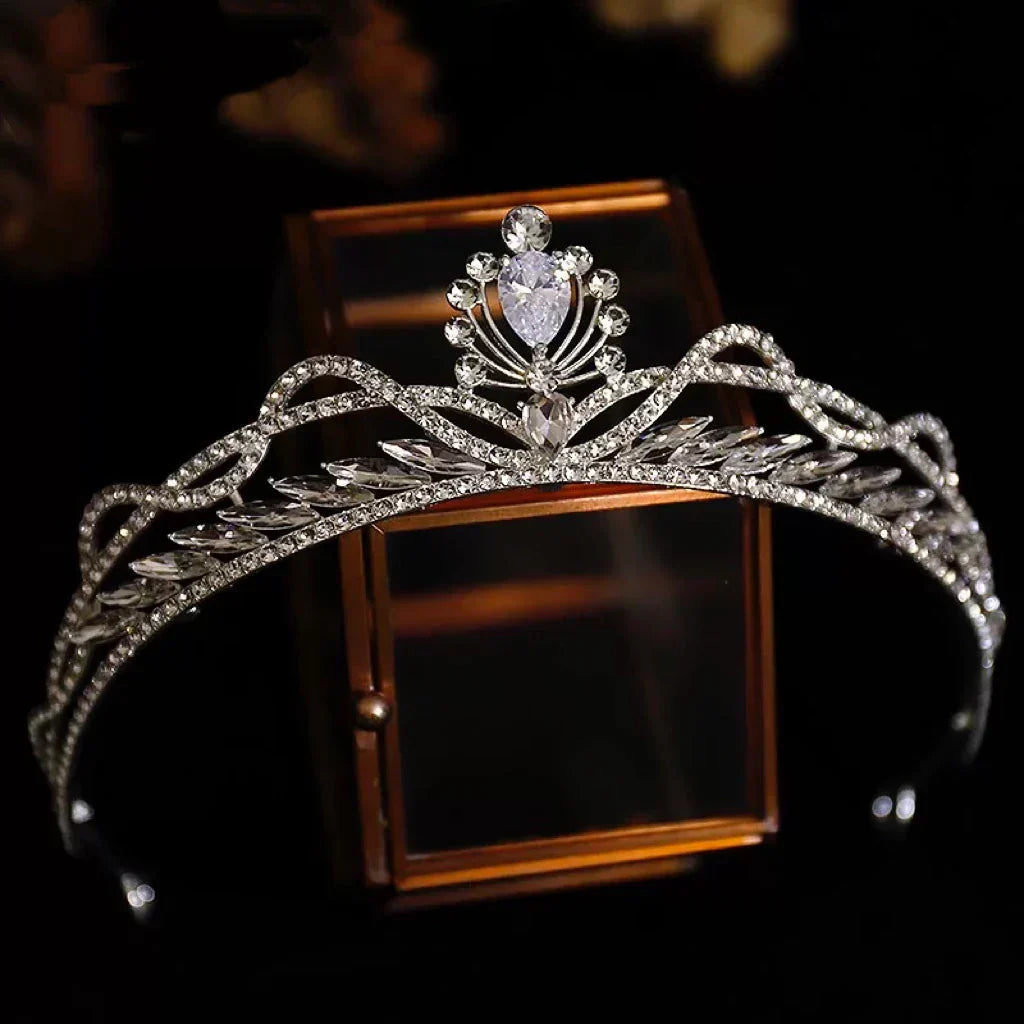 Bridal Hair Jewelry Headband Headpiece Birthday Gift Hairband Brides Women Rhinestones Zircon Crown Tiara Wedding Accessories a