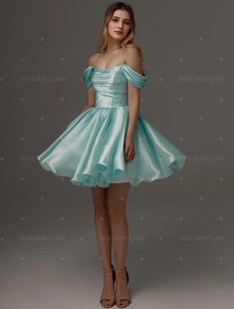 Cocktail Satin Graduation Prom Dress - View 2 | VelvetHem