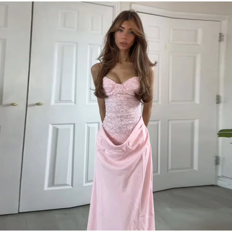 Pink Prom Dress Formal Dress Long Evening Party Dresses - View 6 | FashionDia