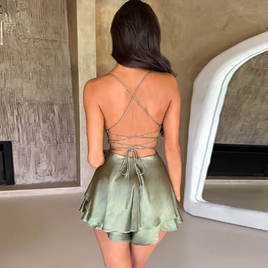 Samantha Exclusive Satin Dress Chic Silhouette Collection
