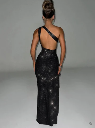 Doris Aesthetic Cocktail Dress with Pearl Trim and Back Neckline Boutique Collection