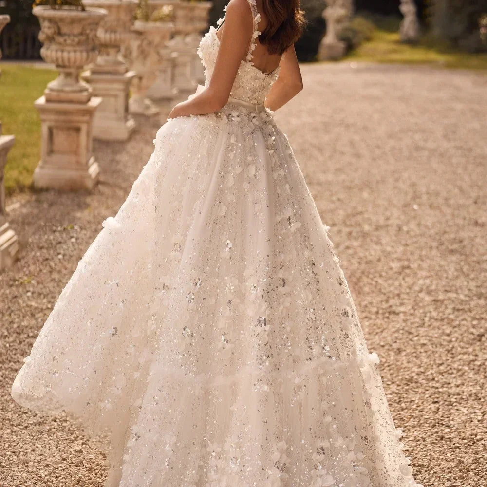 Floral Lace A-Line Prom Dress - View 2 | VelvetHem