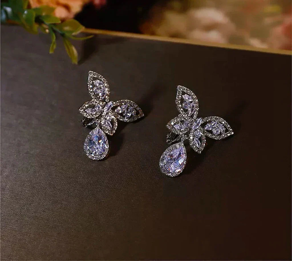 Leaf Hair Pin Clip Rhinestones Zirconia Head Piece For Bride Women Silver Color Hairpin Wedding Accessories Bridal Jewelry - View 4 | FashionDia