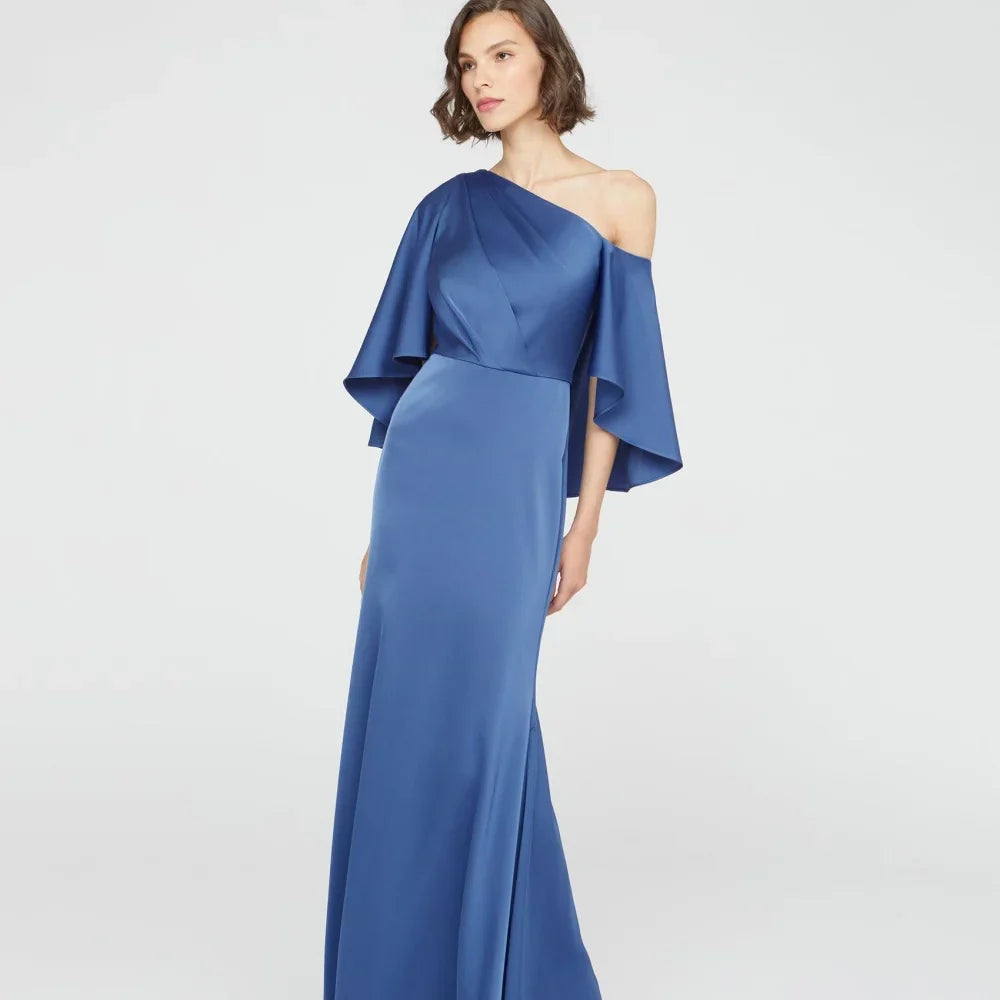 Mother Of The Bride Dress - Customized Elegant Mermaid Bridal Dress One Shoulder Wedding Party Gowns Formal Occasion Satin Mother Dresses For Bride