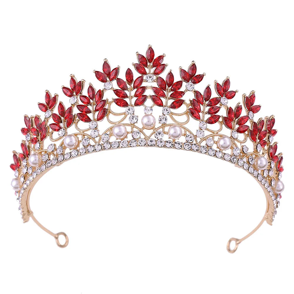 Baroque Crowns And Tiaras For Wedding Bride Hair Accessories Pearl Crystal Princess Queen Bridal Tiara Crown Headdress - FashionDia