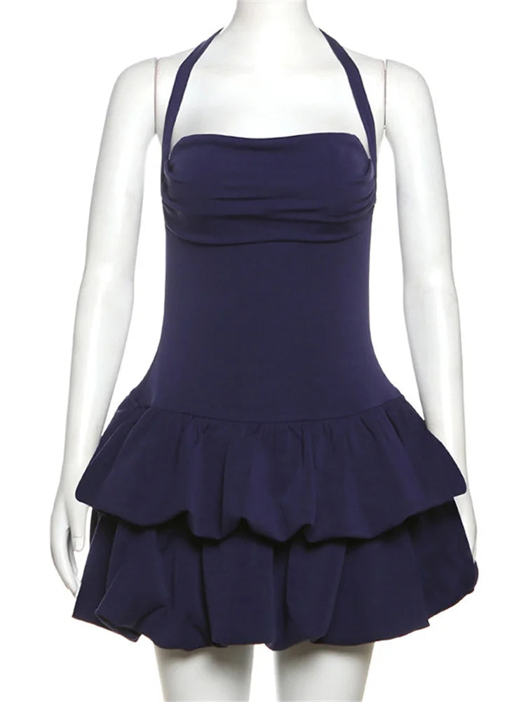 Sexy Backless Spring Mini Dress Women Square Collar Patchwork Bandeau Fashion Solid 2025 Dress Female Bodycon Dress