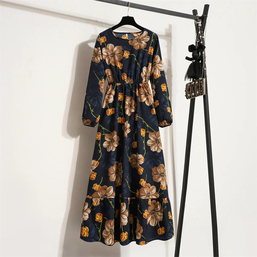 Erin Aesthetic Floral Long Dress for Summer Premium Wardrobe Essential