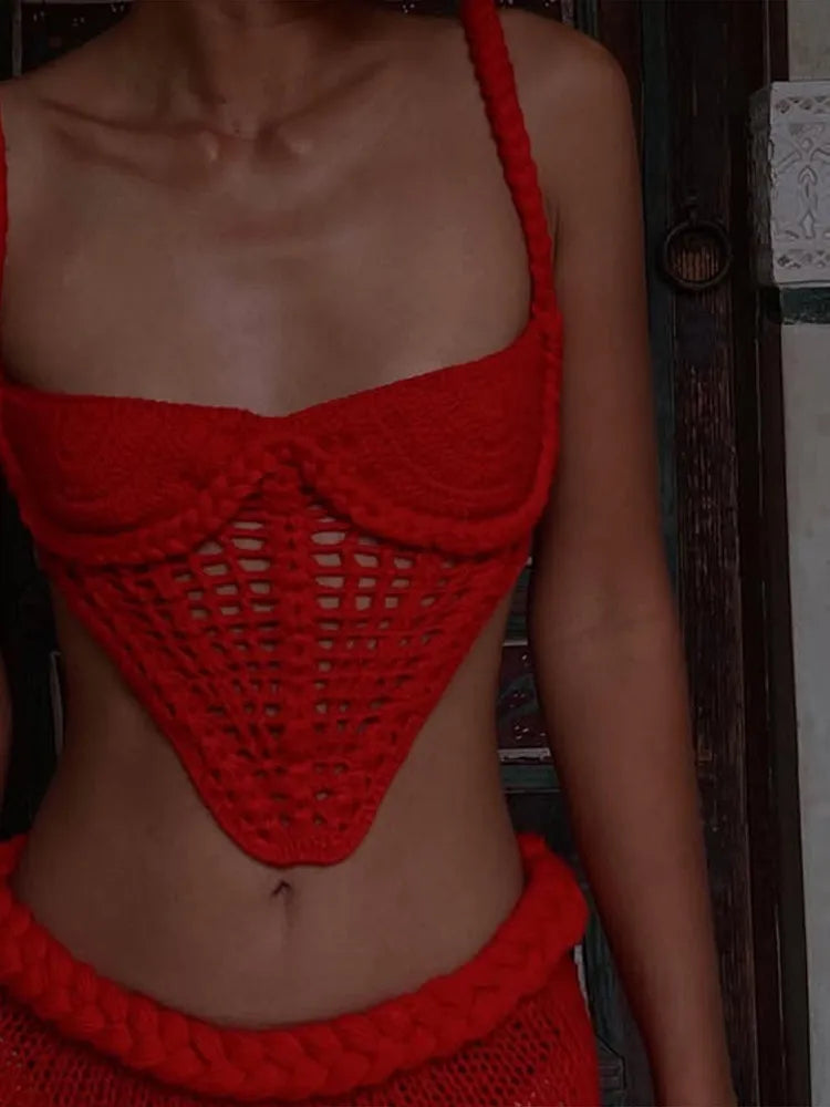 Embroidery Crochet Strap Hollow Mini Dress - View 4 | VelvetHem