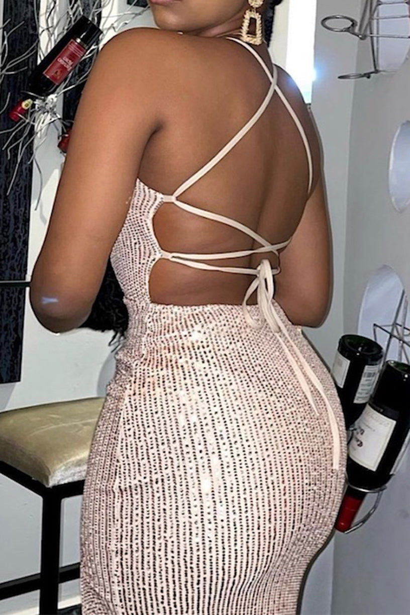 Sexy Backless High Split Evening Prom Dress - Fashionpara