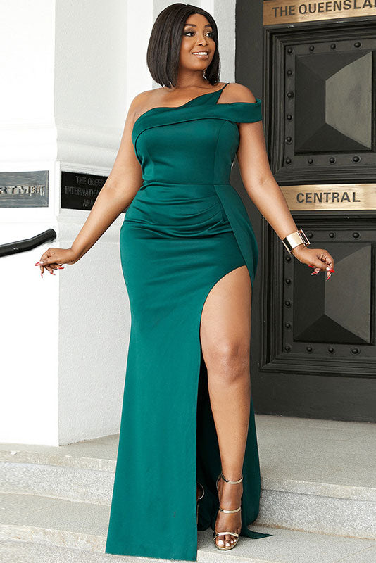 Sexy One Shoulder Plus Size Evening Gown Prom Dress - Fashionpara