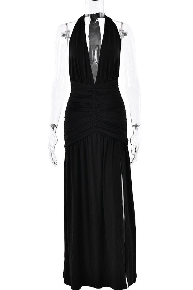 Sexy Open Back Halter Evening Prom Dresses - Fashionpara