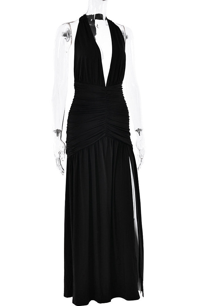 Sexy Open Back Halter Evening Prom Dresses - Fashionpara