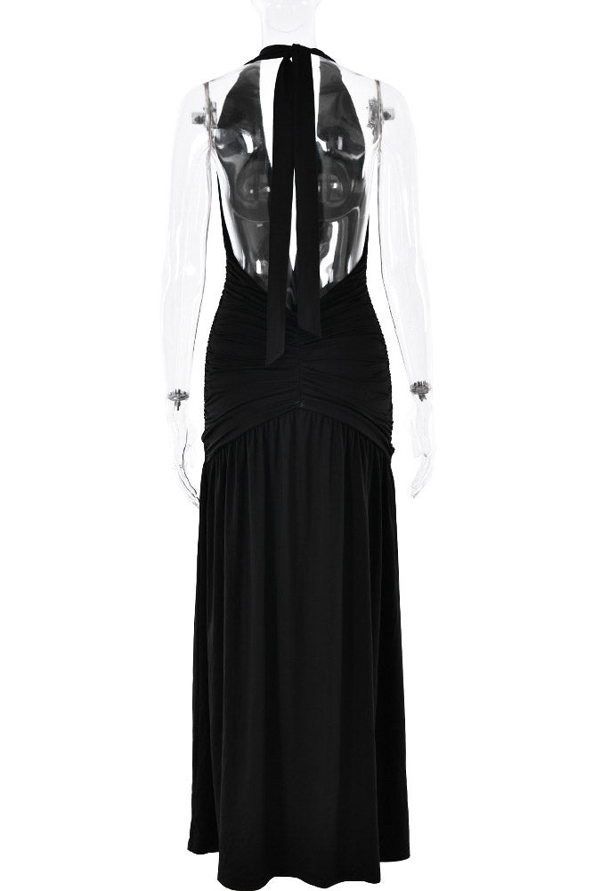 Sexy Open Back Halter Evening Prom Dresses - Fashionpara