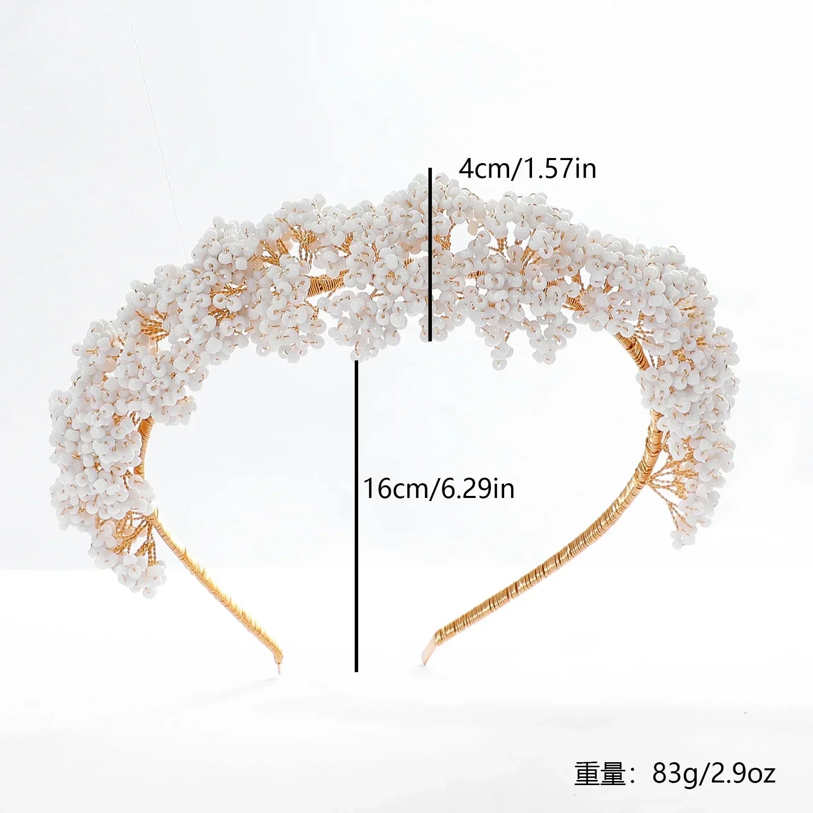 Gold Color Headband Hairband Handmade Headpiece For Bride Women Headwear Headdress Bridal Hair Jewelry Wedding Accessories