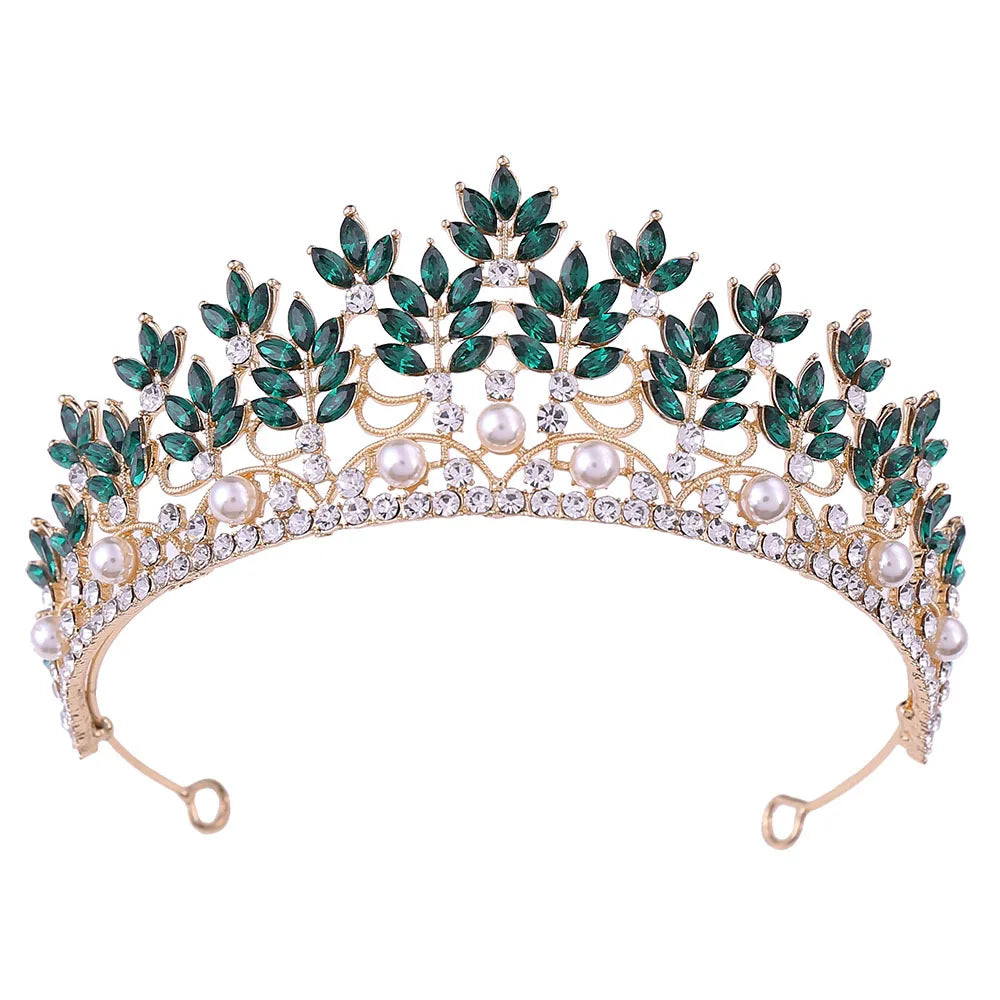 Baroque Crowns And Tiaras For Wedding Bride Hair Accessories Pearl Crystal Princess Queen Bridal Tiara Crown Headdress - View 4 | FashionDia