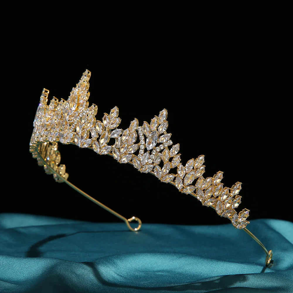 Bridal Hair Jewelry Zirconia Crystal Tiaras Crowns Headband Girl Brides Dinner Party Birthday Gift Headpiece Wedding Accessories