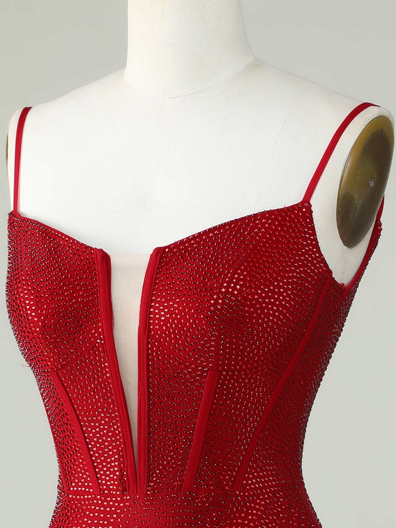 Spaghetti Straps Sheath Light Blue Short Homecoming Dress - Fashionpara