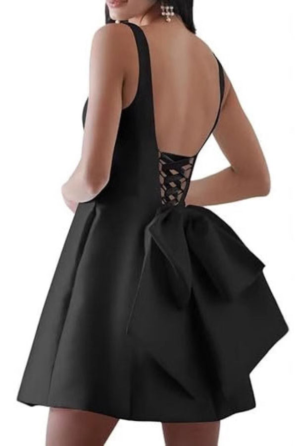 Short Mini White Backless Party Homecoming Dress - Fashionpara