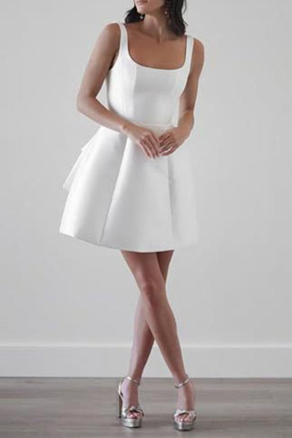 Short Mini White Backless Party Homecoming Dress - Fashionpara