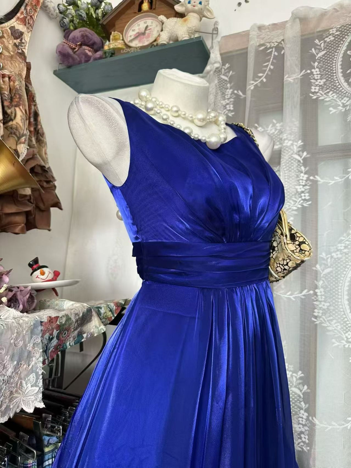 Sleeveless A Line Royal Blue Prom Dress Formal Evening Dress J10526