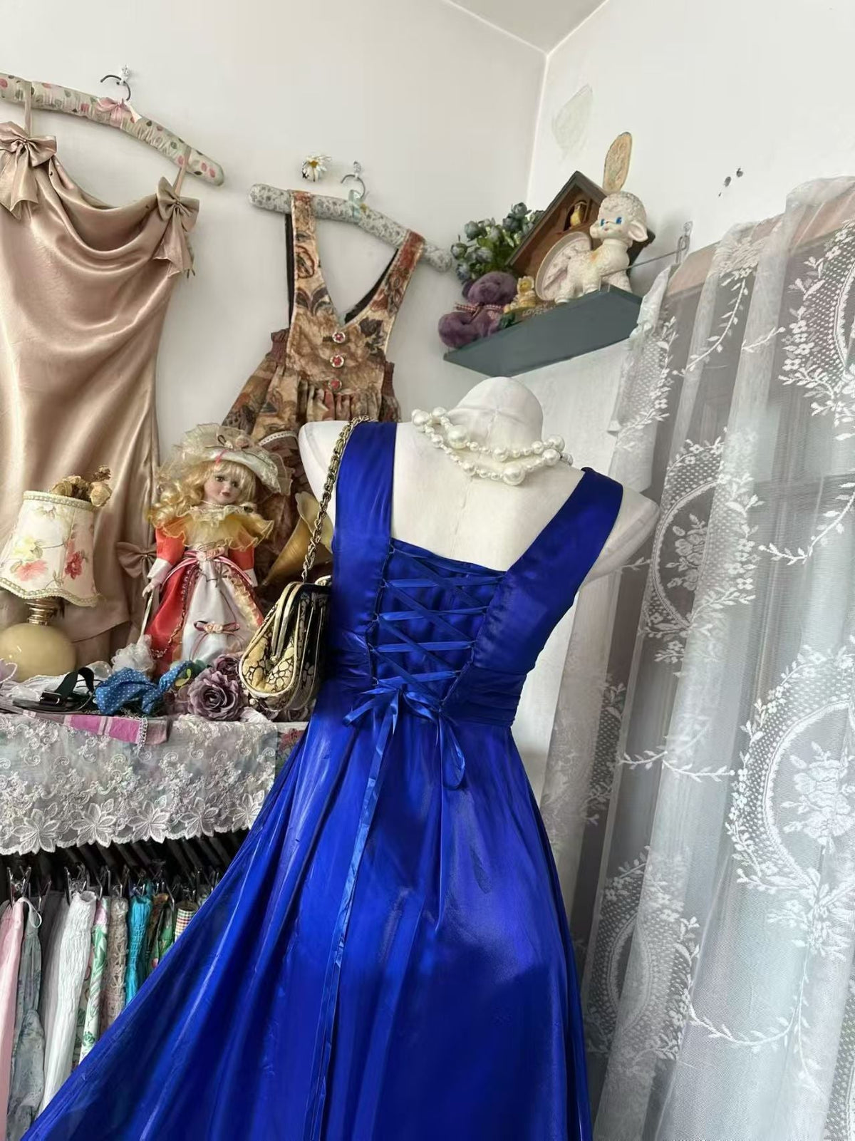 Sleeveless A Line Royal Blue Prom Dress Formal Evening Dress J10526