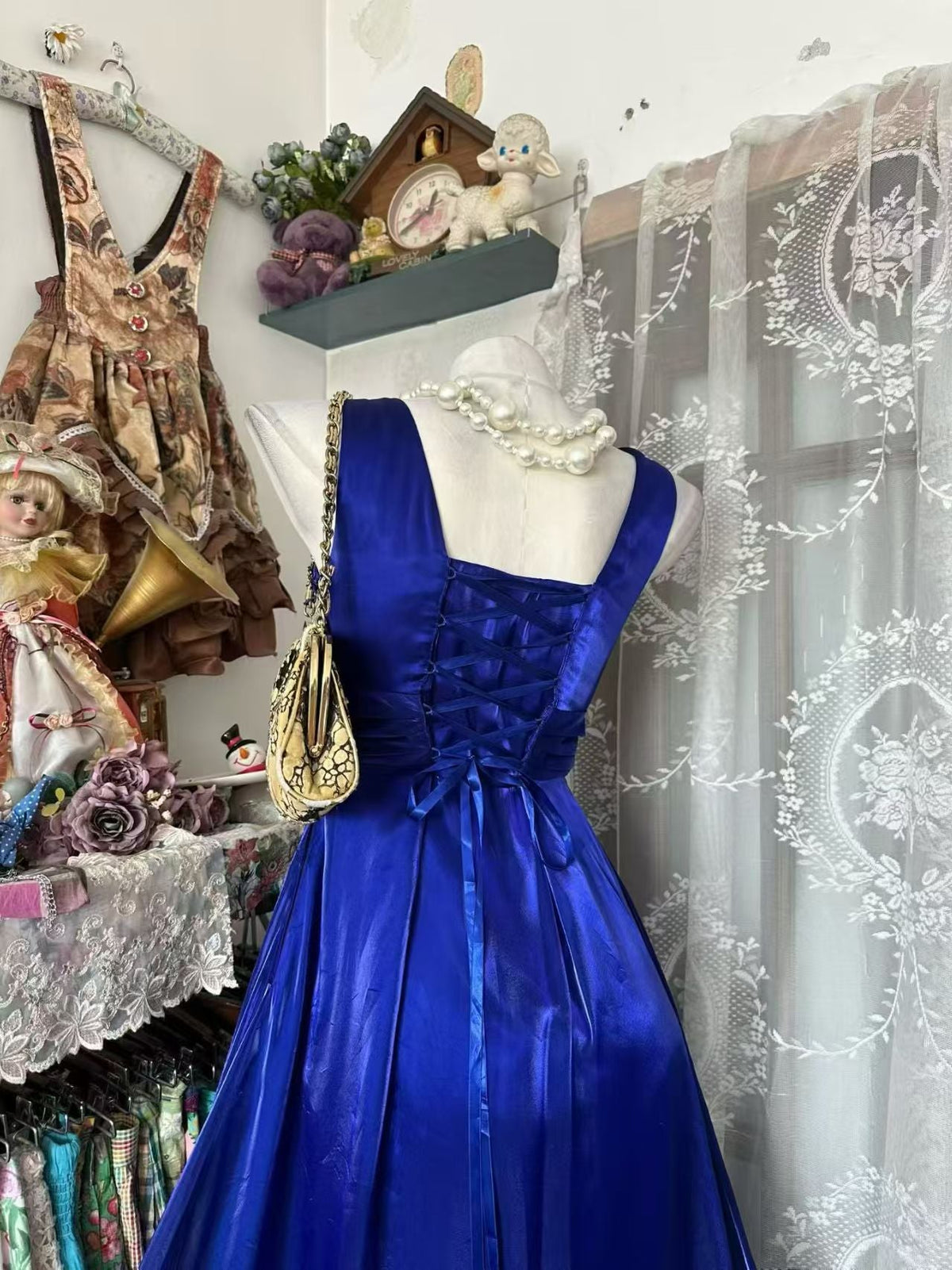 Sleeveless A Line Royal Blue Prom Dress Formal Evening Dress J10526