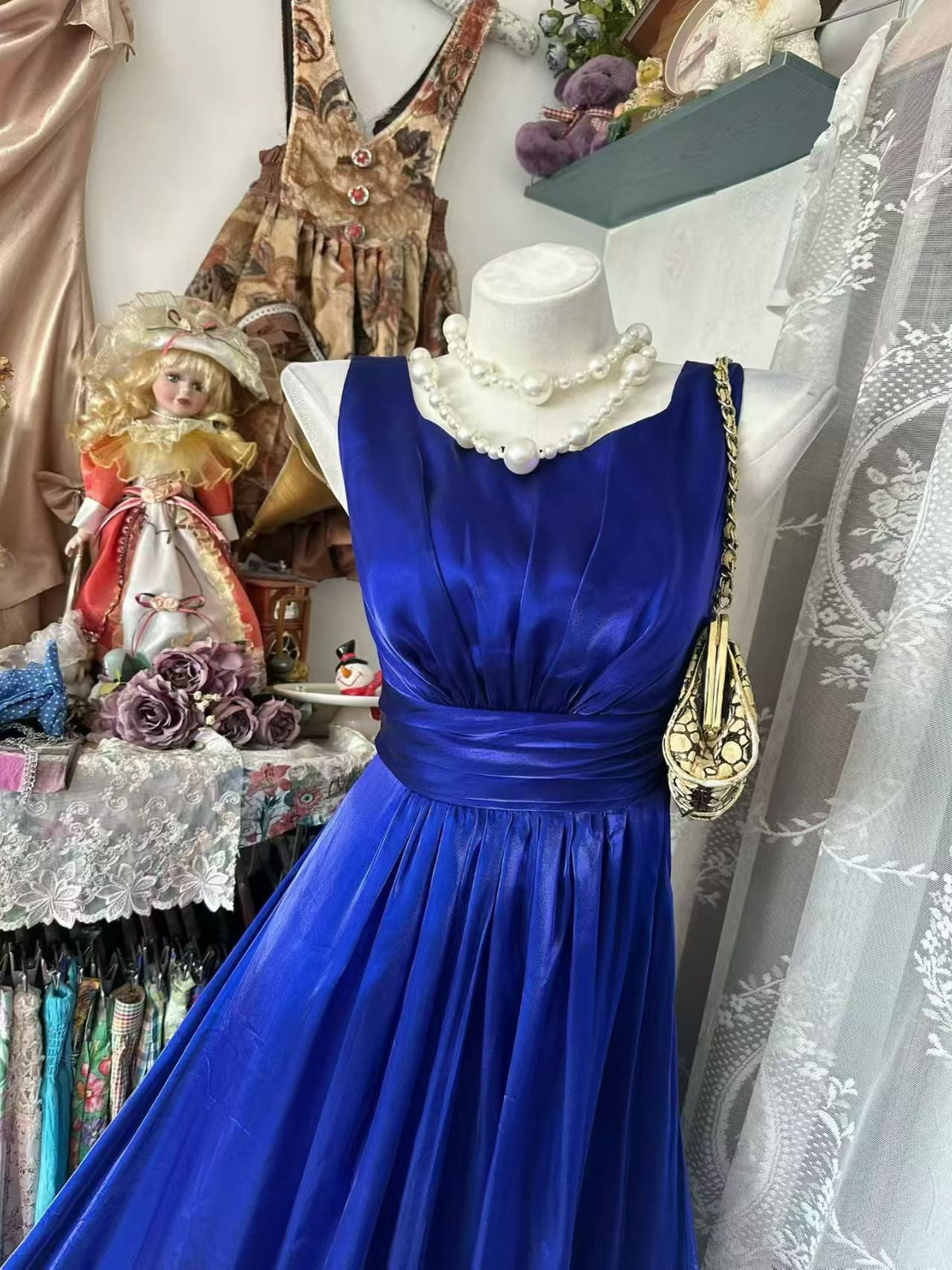Sleeveless A Line Royal Blue Prom Dress Formal Evening Dress J10526