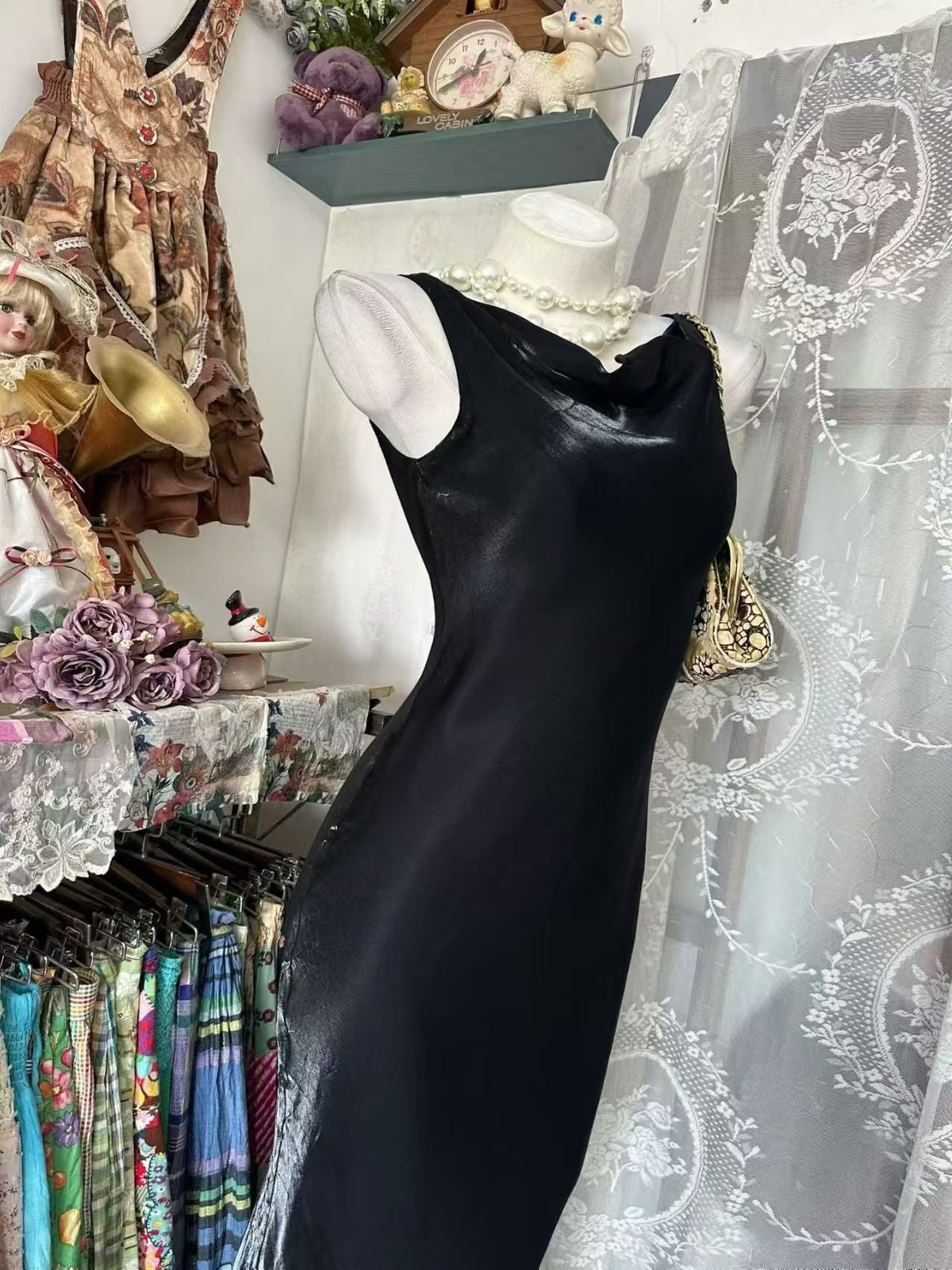Sleeveless Black Mermaid Prom Dress Retro Evening Gown J10917