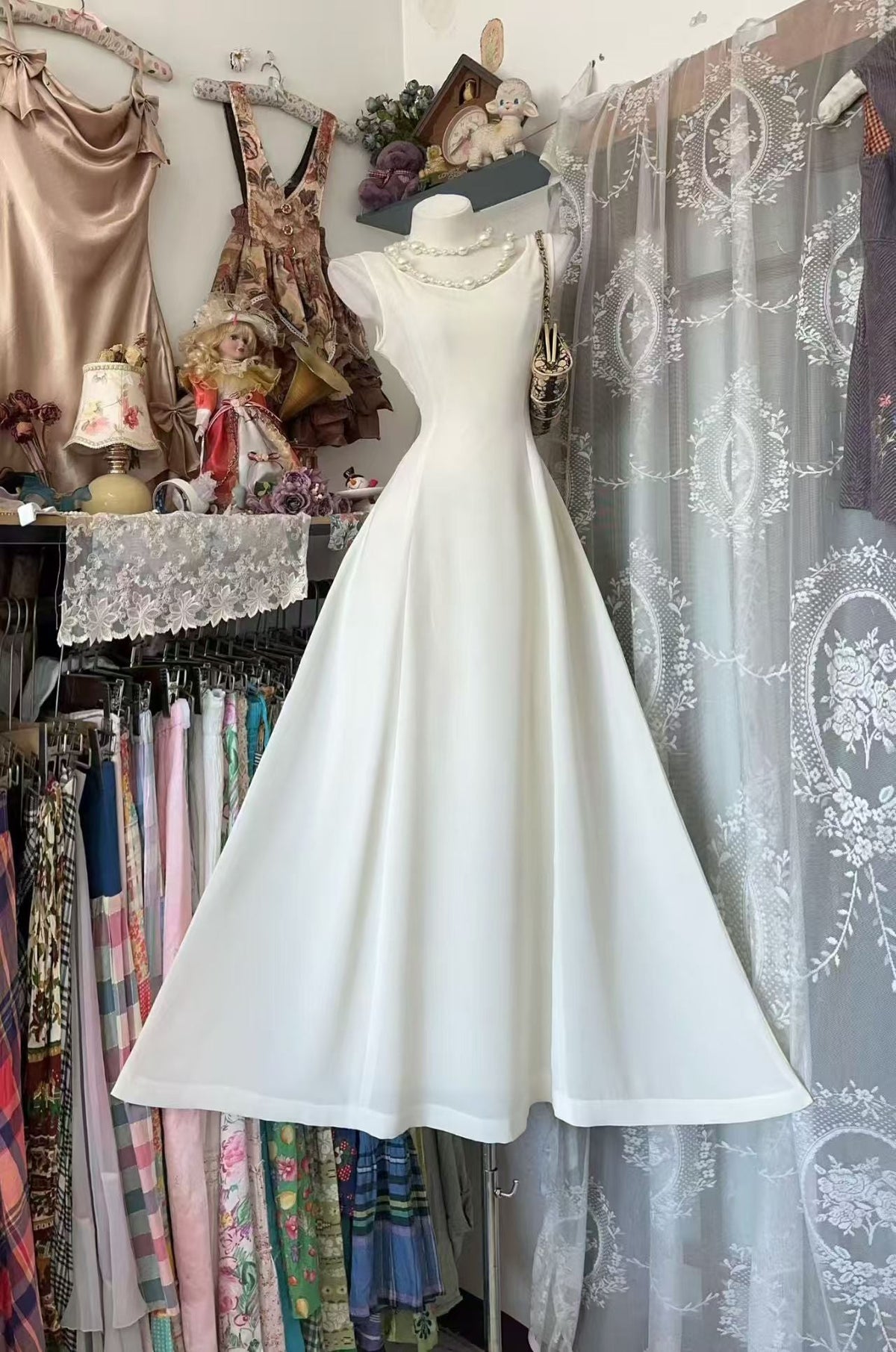 Sleeveless Chiffon A Line Formal Dress Modest Wedding Guest Dress J10075