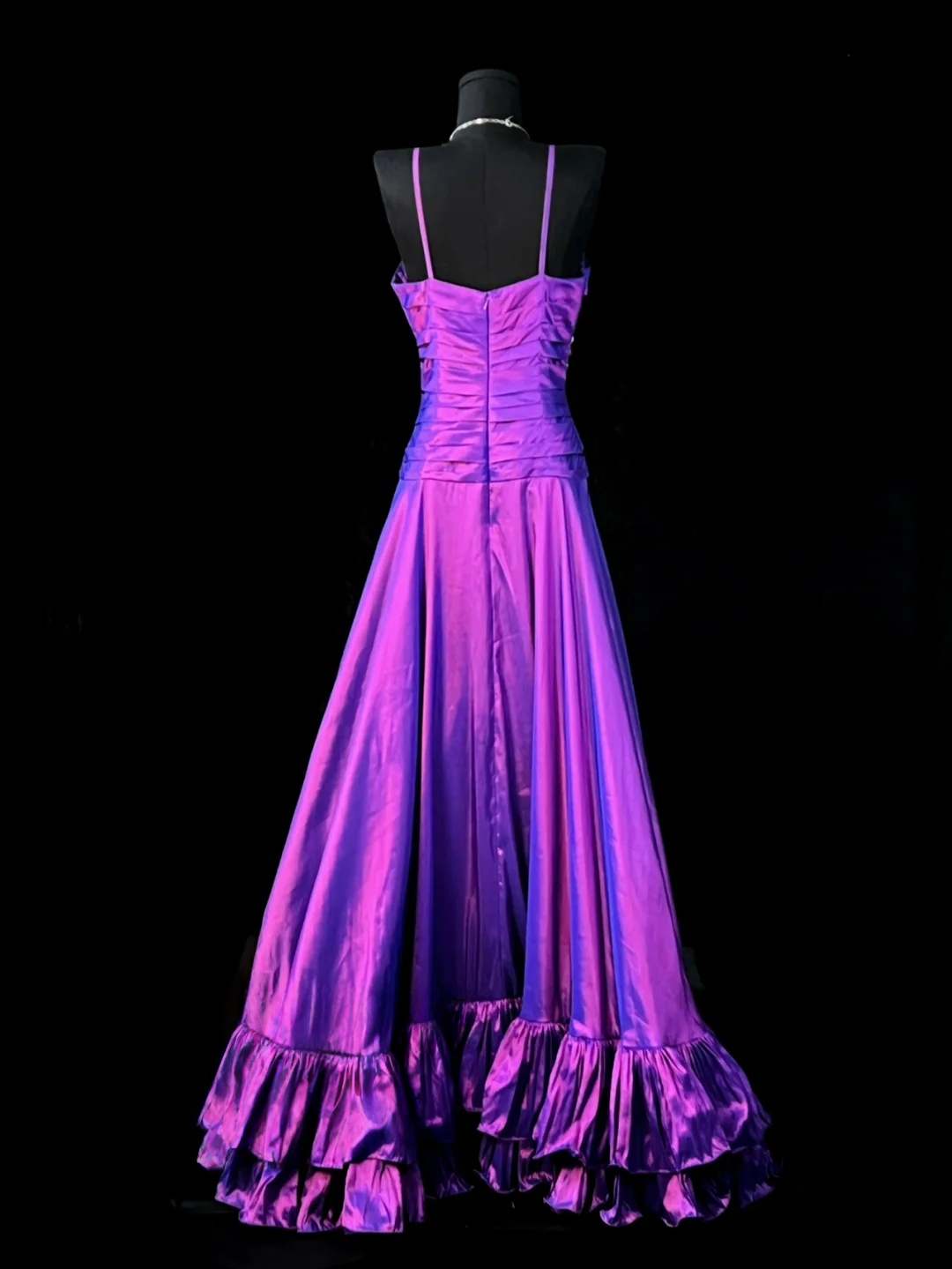 Spaghetti Strap A Line Purple Prom Dress J10141