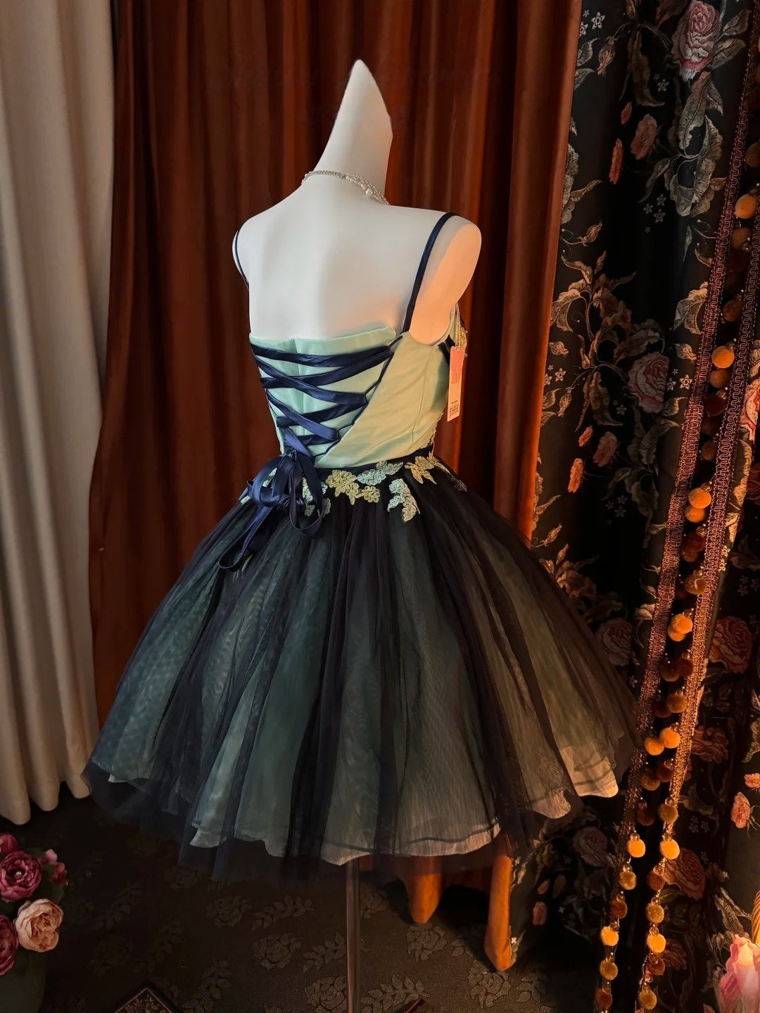 Spaghetti Strap A-Line Short Homecoming Dress Tulle Birthday Dress