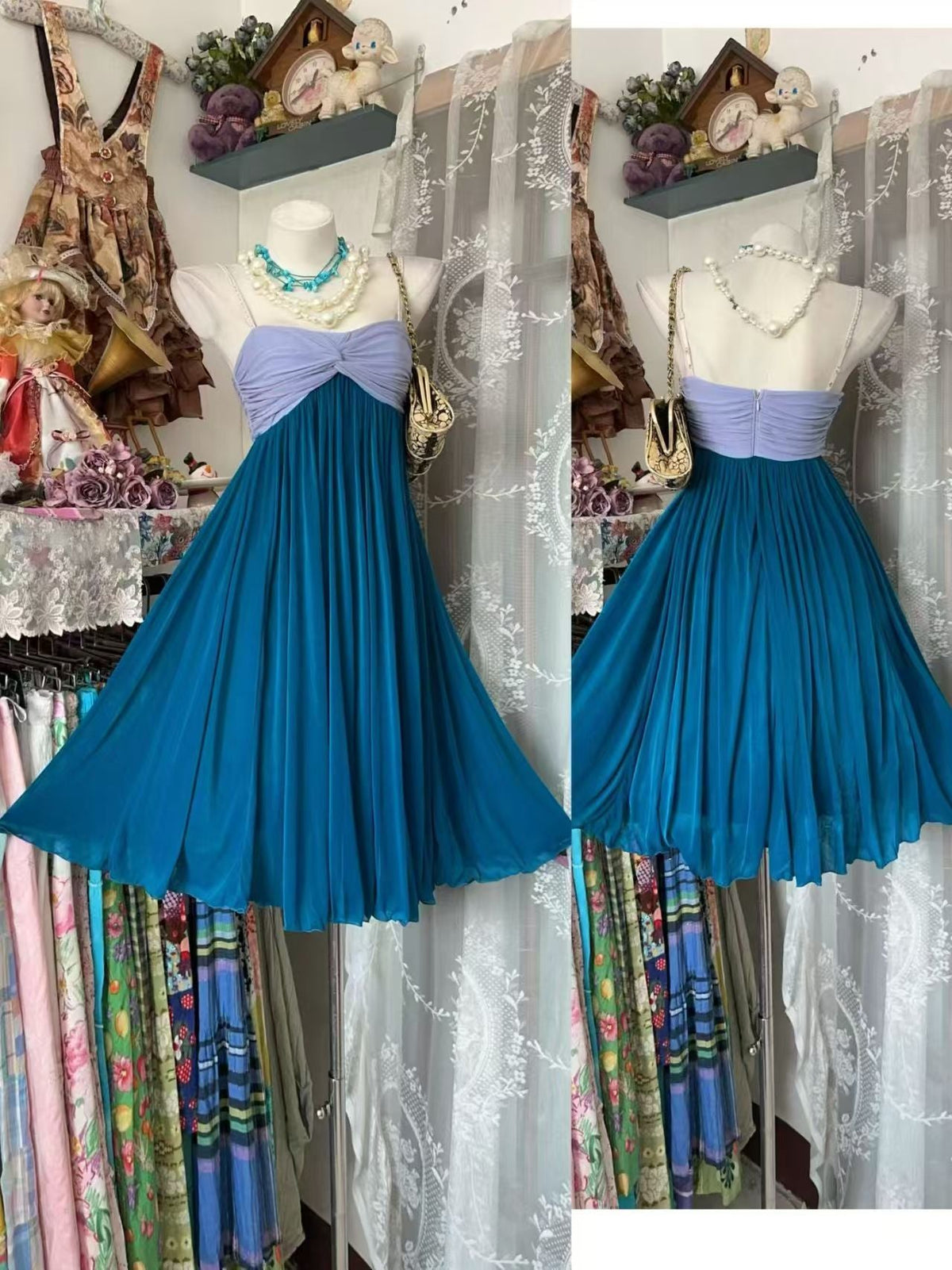 Spaghetti Strap Chiffon Homecoming Dress A-Line Party Dress