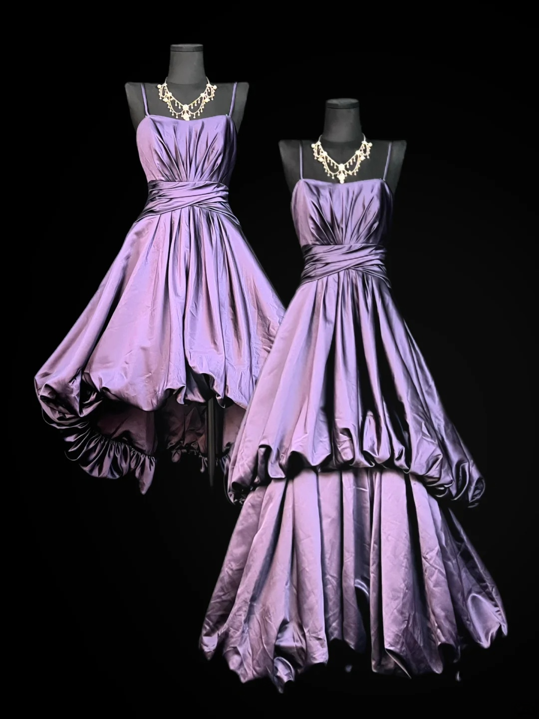 Spaghetti Strap Purple A Line Prom Dress Homecoming Dress J10145