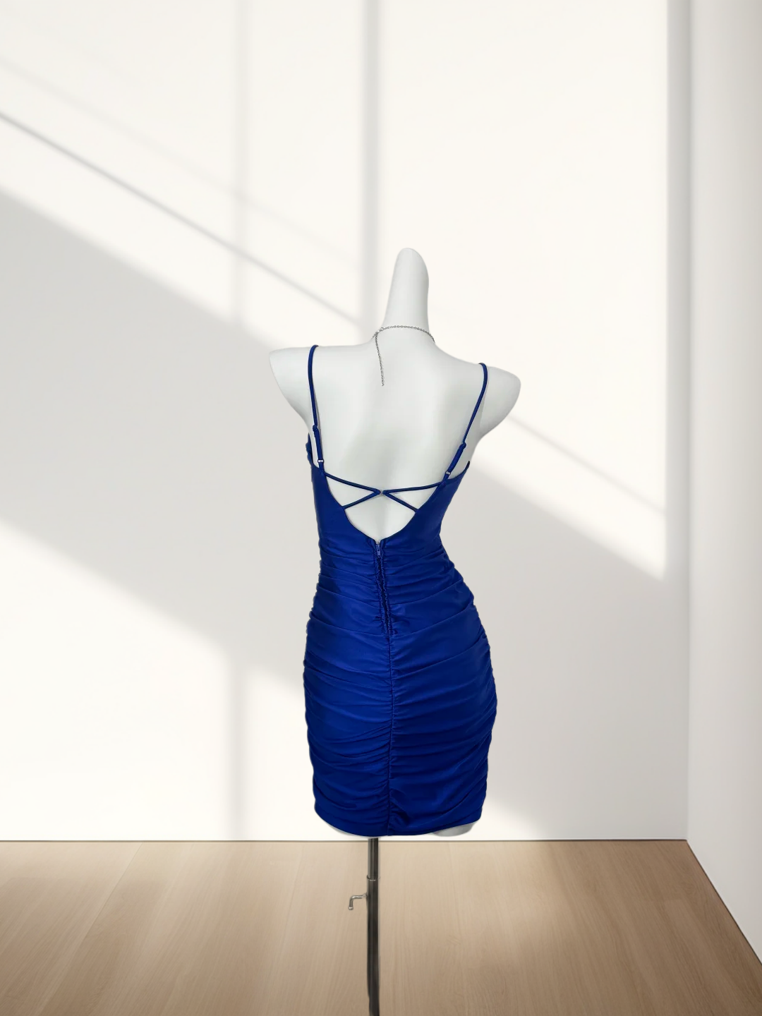Spaghetti Strap Royal Blue Sheath Homecoming Dress J10257