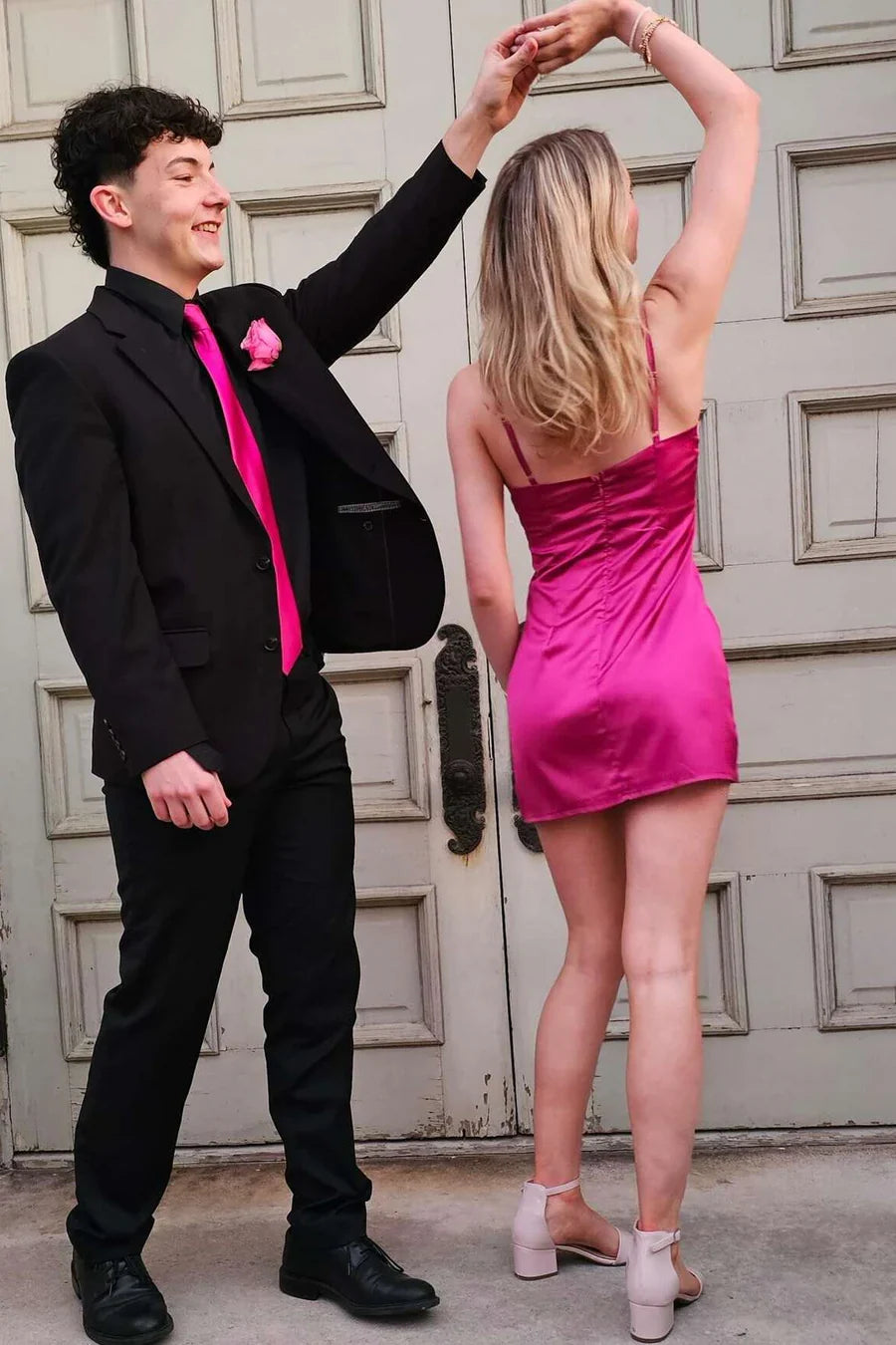 Spaghetti Strap Sheath Short Homecoming Dress J10762