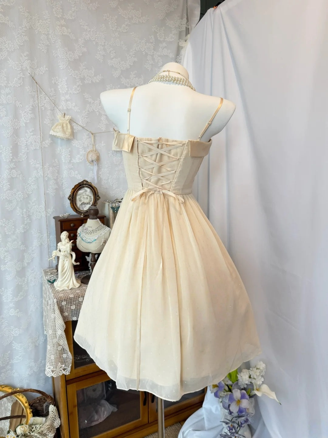 Spaghetti Straps A-Line Khaki Chiffon Short Homecoming Dress