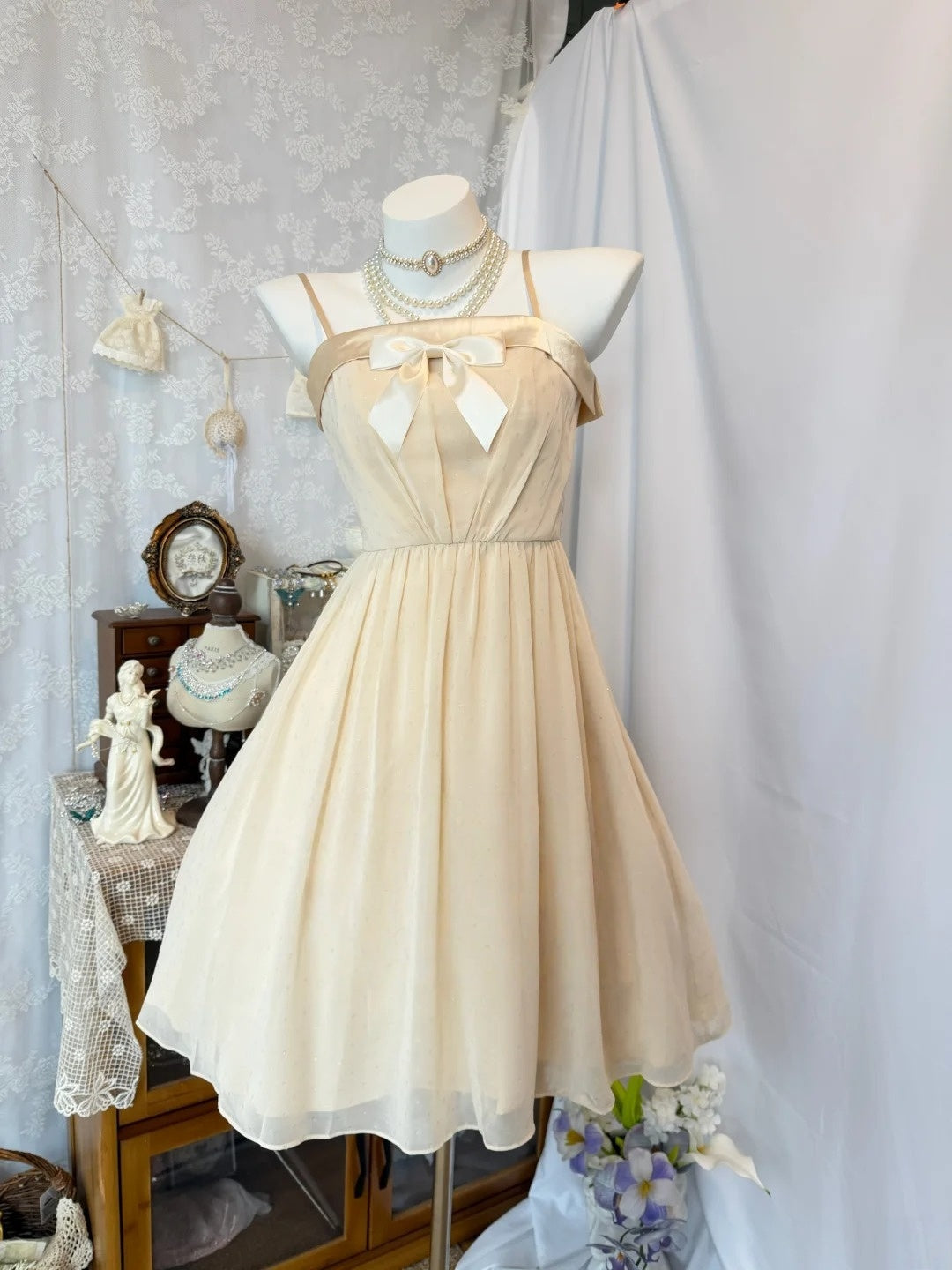 Spaghetti Straps A-Line Khaki Chiffon Short Homecoming Dress