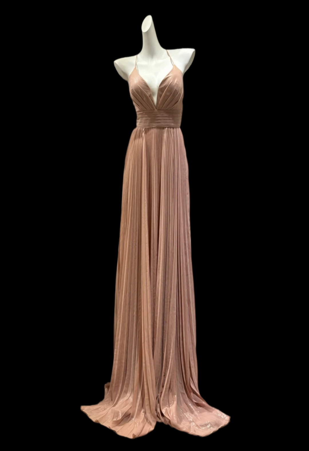 Spaghetti Straps A-Line Pleated Prom Dress Formal Wedding Guest Dress