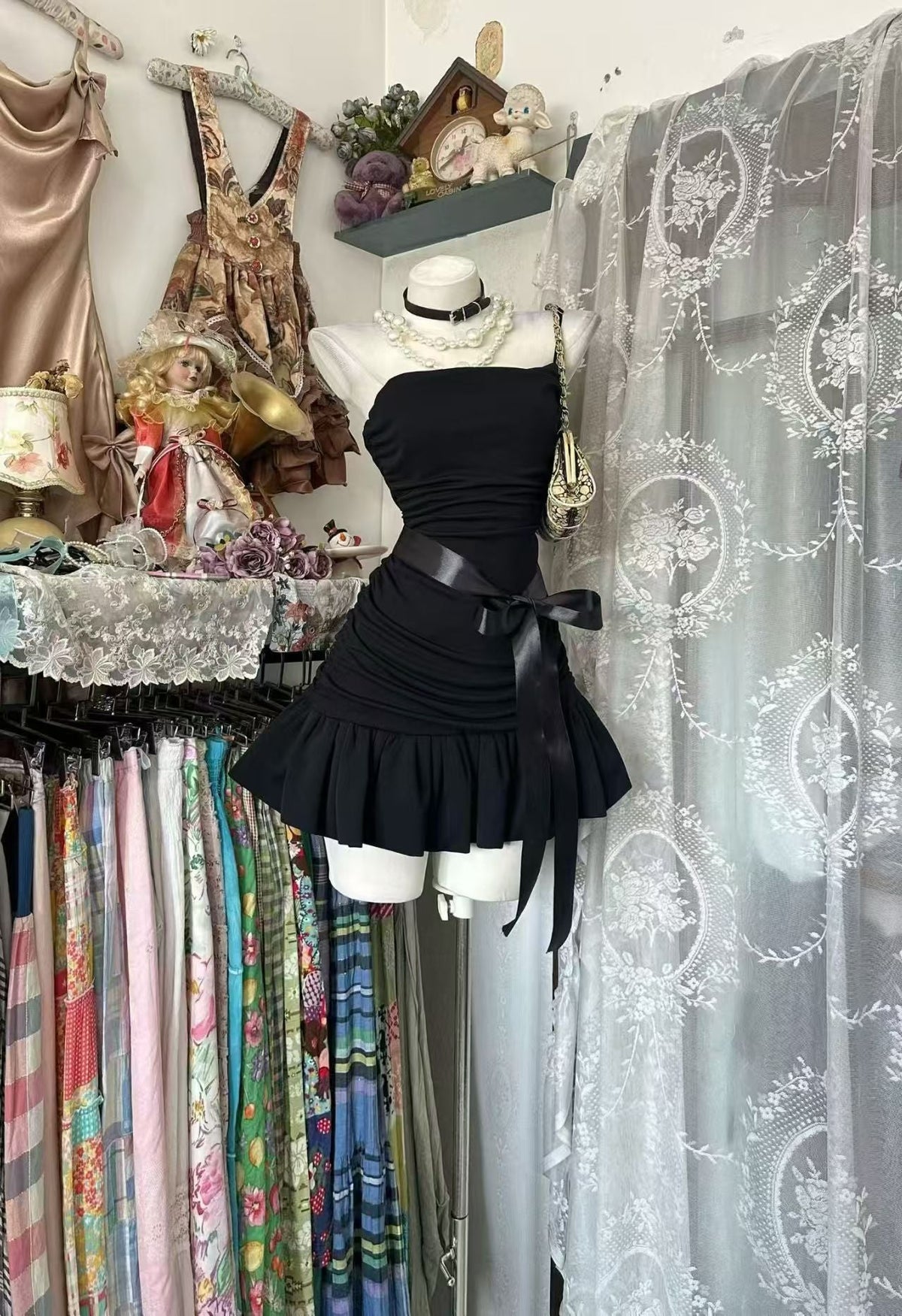 Spaghetti Straps Black Short Homecoming Dress A Lien Birthday Dress