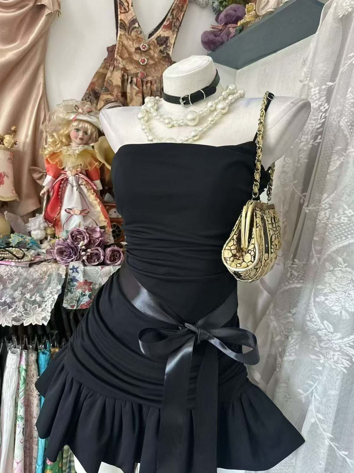 Spaghetti Straps Black Short Homecoming Dress A Lien Birthday Dress