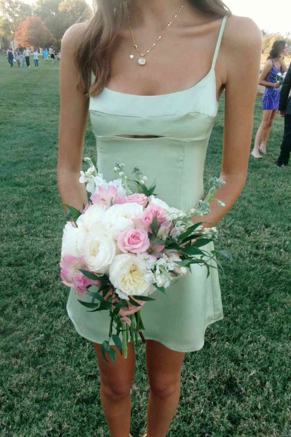 Spaghetti Straps Short Satin Homecoming Dress J11276