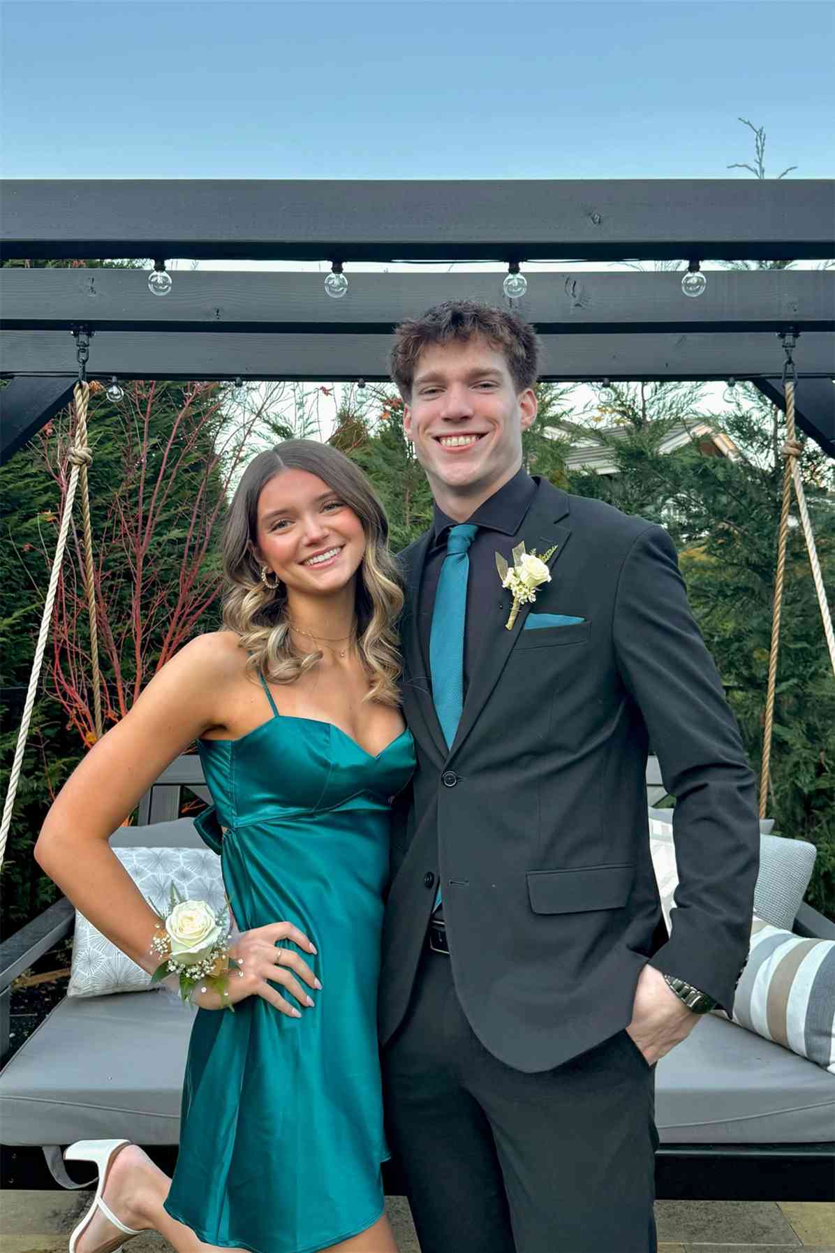 Spaghetti Straps Turquoise Green Satin Short Homecoming Dress