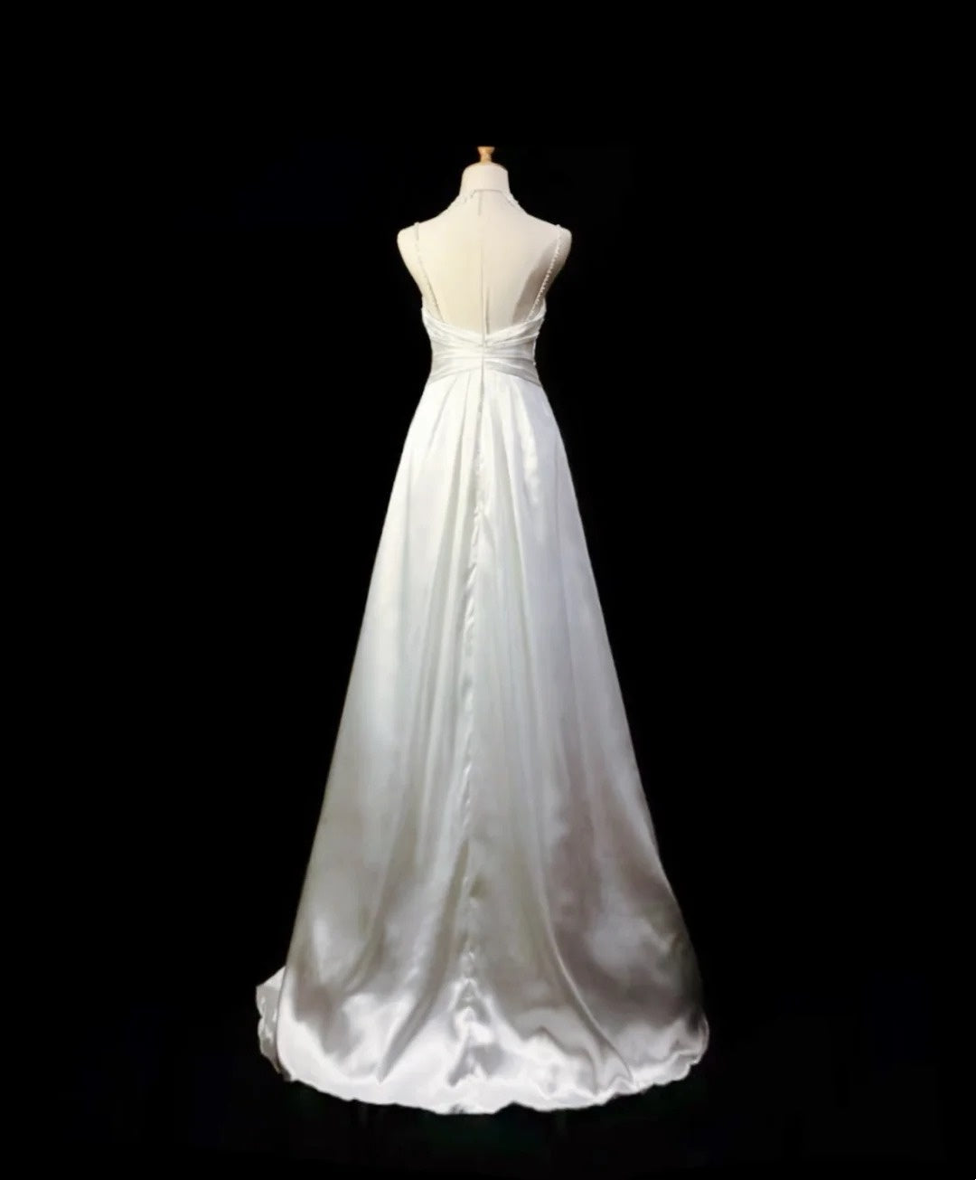 Spaghetti Straps White Retro Wedding Dress For Bride J10883
