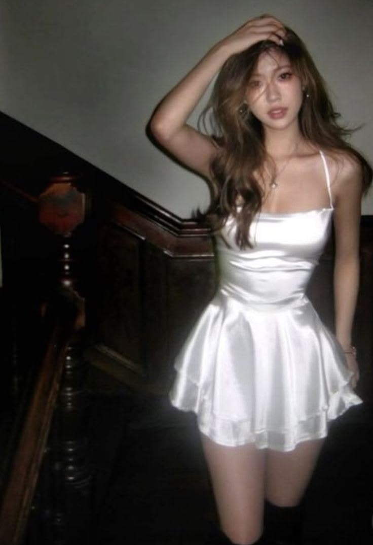 Spaghetti Straps White Satin Homecoming Dress Open Back Birthday Dress J11141