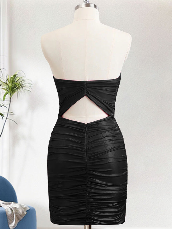 Sparkly Bodycon Sweetheart Ruched Short Homecoming Dress
